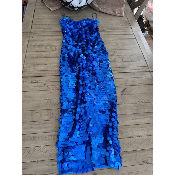 Blue Sequin Midi Dress | size 36 - Picture 7 of 7